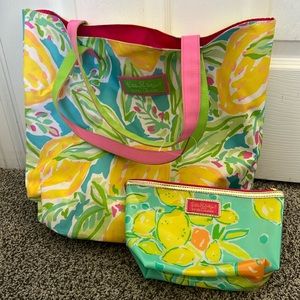 Lilly Pulitzer lemon bag set NWOT